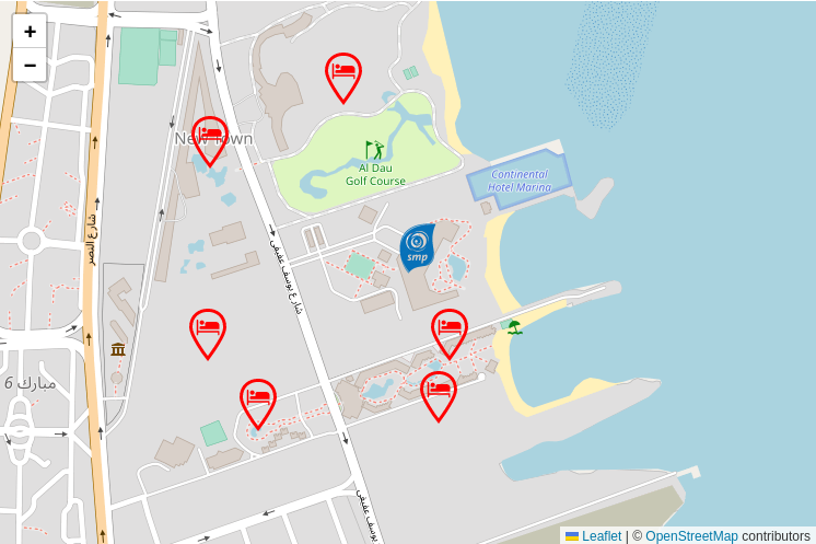 Hotels overview map